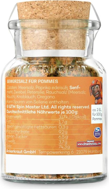 Produktbild Ankerkraut Gewürze Gewürz Pommes Frites Salt Paw Patrol «Zuma» 130 g (130 g)