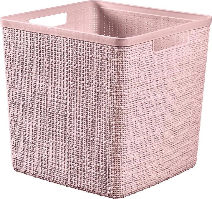 Actual product image Curver Jute cube storage basket 17L Rose Dawn (1 x, 27 x 27 x 28 cm)