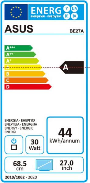 Energie-Label ASUS Be27aqlb (2560 x 1440 Pixel, 27")