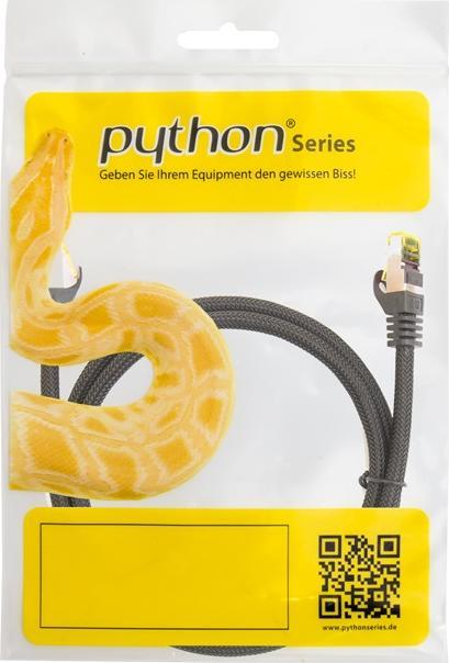 Image du produit Python ® Series Câble patch RJ45 avec câble brutCat.7, protection de nez d'encliquetage (RNS®) et tresse (S/FTP, CAT7, 25 m)