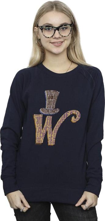 Actual product image Willy Wonka & the Chocolate Factory Womens/Ladies W Logo Hat Sweatshirt (XXL)