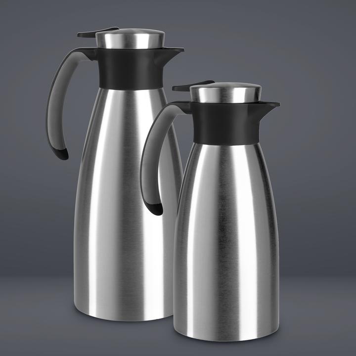 Actual product image Emsa Vacuum jug SOFT GRIP, 1.0 litre, stainless steel / wine red One-handed operation with quick-tip (1 l)