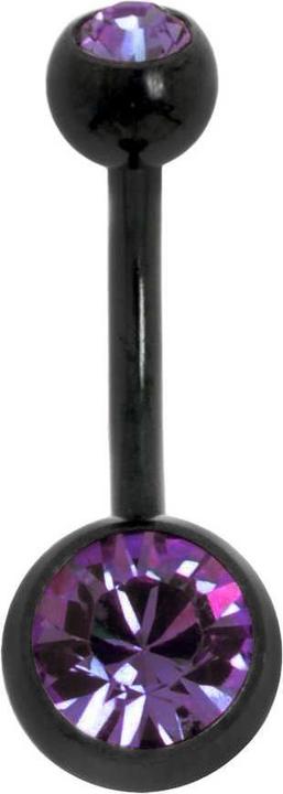 Produktbild Bijouteria Bauchpiercing (Kristall, PVD Beschichtung (schwarz), Titan)