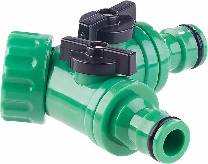 Actual product image Royal Gardineer 2-Way Faucet Adapter with 2 Valves, Set of 3 (50.80 mm)