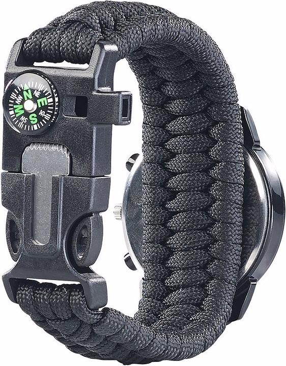 Produktbild Semptec 5in1-Armbanduhr mit Feuerstahl, Kompass & Notfallpfeife (Digitaluhr)
