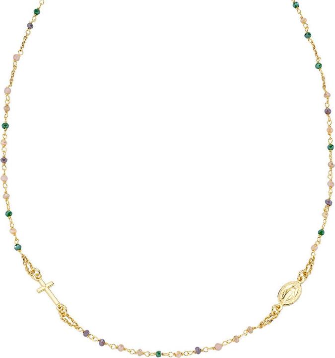 Amen Rosary Round Crystal Halskette (Silber 925, 48 cm)