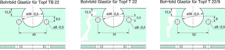 Produktbild Hettich Selekta Pro 2000 Glastür-Zierkappe, Topfart TB32, Zinkdruckguss vern. (1 Stk.)