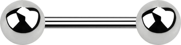 Star Piercing Barbell silber mit zwei Kugeln (Chirurgenstahl 316L, ohne Messing)