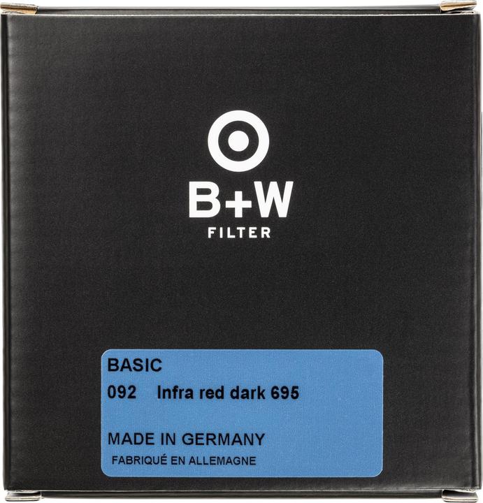 Immagine prodotto B+W 092 Filtro infrarosso, rosso scuro 695, senza rivestimento/Basic 39mm (Filtro a trasmittanza infrarossa, 39 mm)