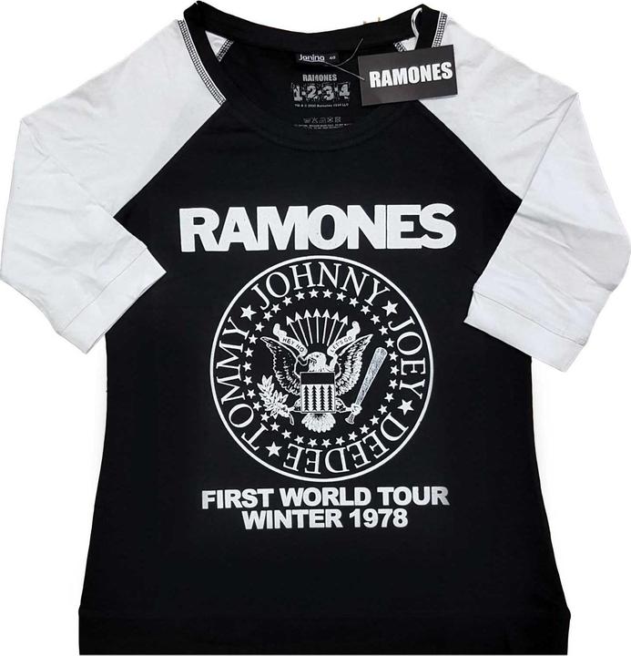 Ramones First World Tour 1978 (Bl - W) Raglan (Girlie)