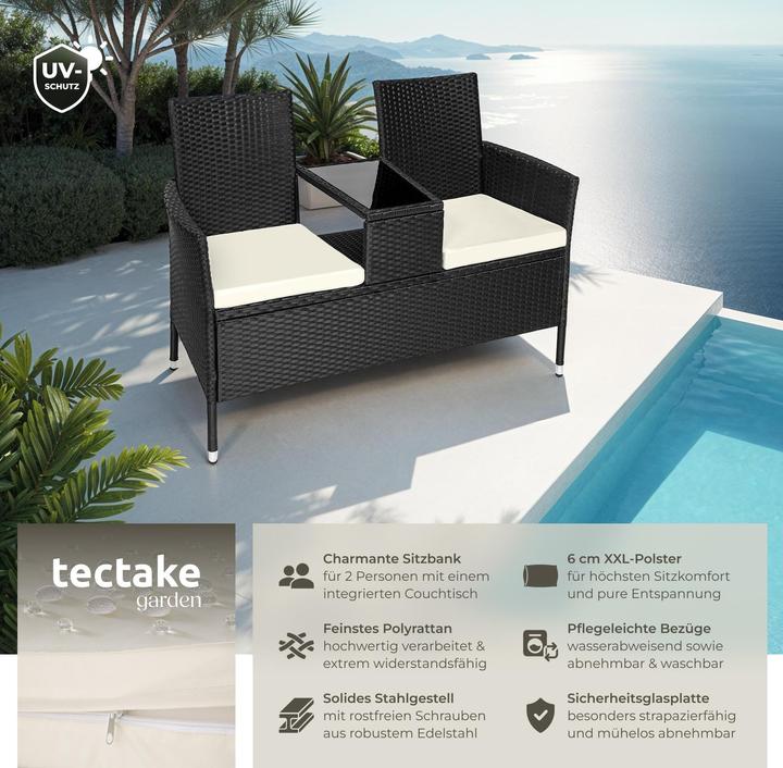 Immagine prodotto tectake Panchina da giardino in rattan