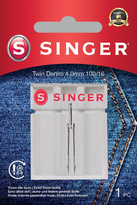 Actual product image Singer TWIN sewing machine needle 4mm, 100/16