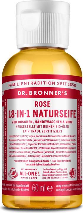 Actual product image Dr. Bronner's Rose (Liquid soap, 60 ml)