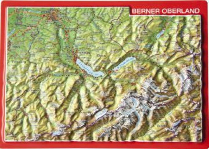 Produktbild Reliefpostkarte Berner Oberland