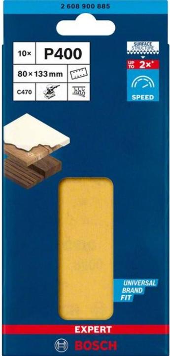 Actual product image Bosch Professional Zubehör EXPERT C470 Sandpaper with 8 holes for orbital sander, 80 x 133 mm, G 400, 10 pcs. (400)