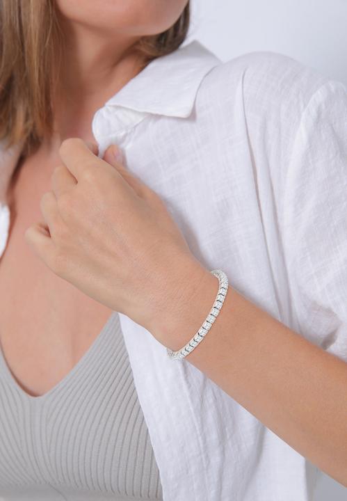 Immagine prodotto Elli Tennisarmband mit Zirkonia Kristallen (18 cm, Argento)