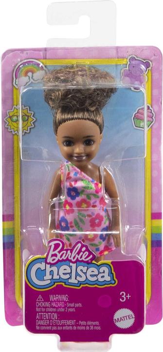 Immagine prodotto Mattel Bambola Chelsea (bruna) con abito a stampa floreale, giocattoli per bambini dai 3 anni in su
