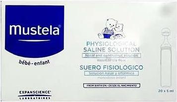 Actual product image Mustela Bebe Saline Solution Eye And Nasal Drops Sterile 20x5ml (15 ml, Day)