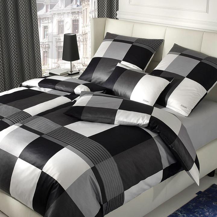 Produktbild Joop! Living Bettwäsche Plaza Squares Black (Bettwäsche Set, 135x200 cm + 80x80 cm)