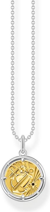 Thomas Sabo Halskette Liebe Glaube Hoffnung (925 Sterlingsilber, Geschwärzt, 750 Gelbgold Vergoldung, 40 - 45 cm)