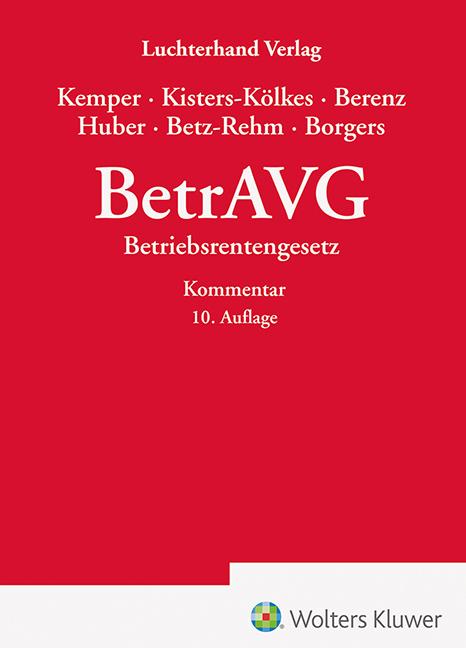 Actual product image BetrAVG - Kommentar (German, Claus Berenz, Brigitte Huber, Margret Kisters-Kölkes, Christian Betz-Rehm, Annika Borgers, Kurt Kemper, 2023)