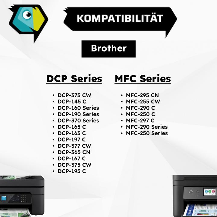 Actual product image Inkadoo Printer cartridges multipack compatible with Brother LC-980 VAL BP contains 8x ink cartridge (M, C, Y, FC)