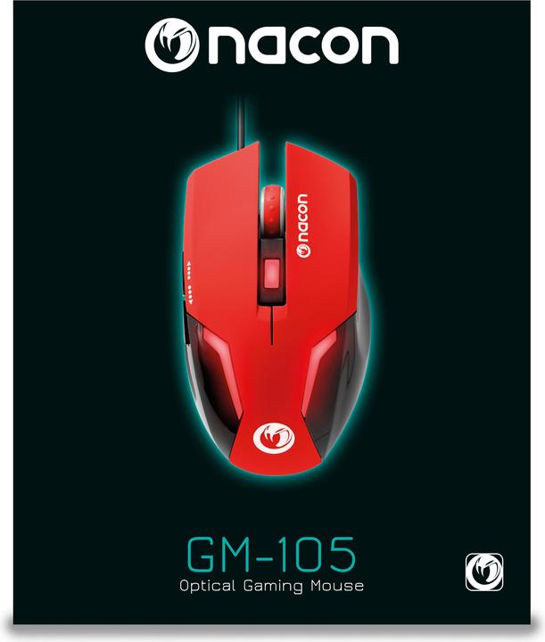 Actual product image Nacon Gaming GM-105 Optical Gaming Mouse - red (PC) (Cable)