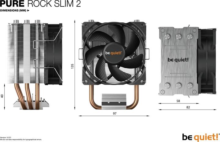 Produktbild be quiet! Pure Rock Slim 2 (135 mm)