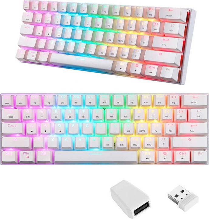 Image du produit Motospeed Clavier mécanique sans fil SK62 Blanc (commutateur bleu)