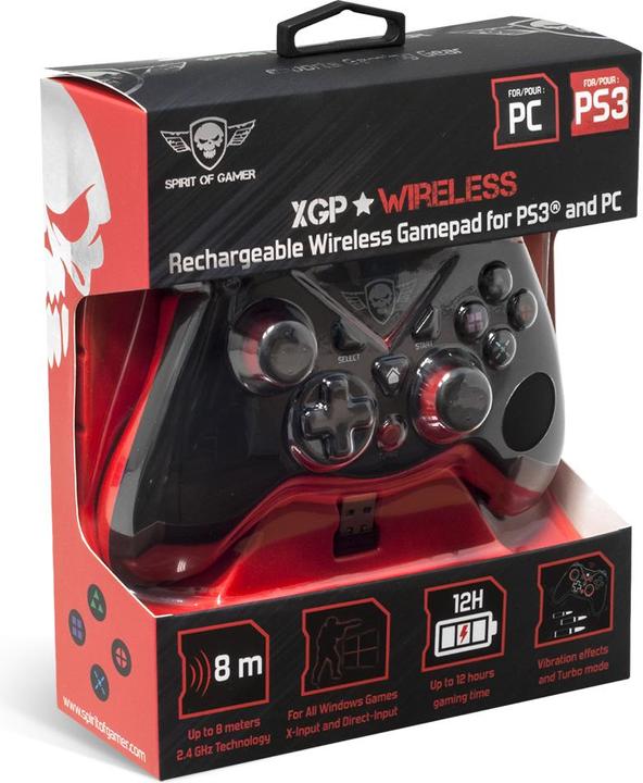 Image du produit Spirit Of Gamer SOG-RFXGP Contrôleur de jeu, USB Gamepad analogique / numérique PC, Playstation 3 (PS3, PC)
