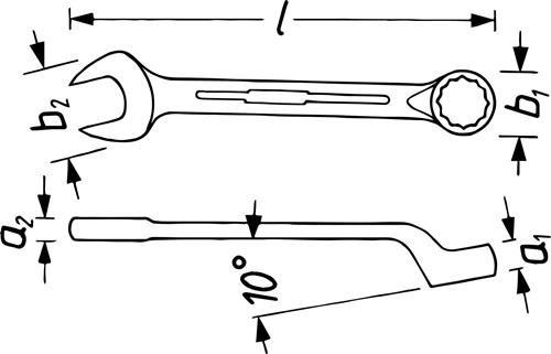 Immagine prodotto HAZET Chiave combinata a forchetta/ad anello 603-32 ∙ Profilo a doppio esagono esterno ∙ 32 mm (32 mm)