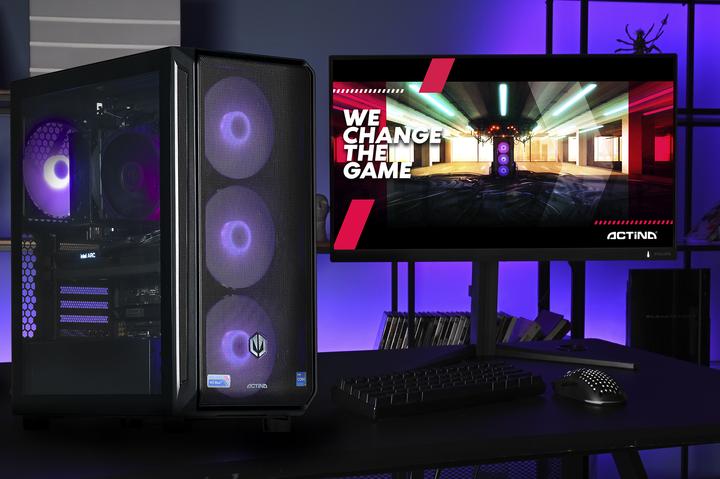Image du produit Actina 5901443410270 PC AMD Ryzen™ 5 7500F 32 GB DDR5-SDRAM 1 TB SSD Intel Arc B580 Midi Tower Black (AMD Ryzen 5 7500F, 32 Go, 1000 Go, Arc A380)