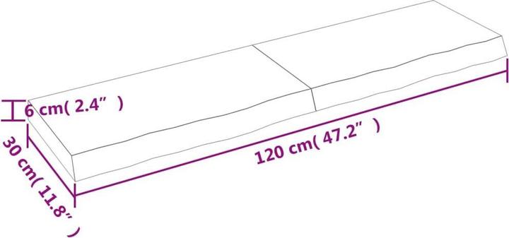 Image du produit VidaXL Oak Nature (120 x 30 x 6 cm)
