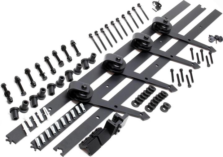 Produktbild Wiltec Schiebetürsystem 366cm 150kg 40-45mm Schiebetürbeschlag Stahl schwarz