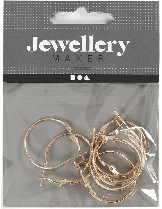 Immagine prodotto Creativ Company Orecchini tondi, placcati oro 25 mm, 8 pezzi (Metallo)