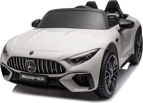 Produktbild Es-toys Kinderfahrzeug - weiss - Elektro Auto Mercedes SL63 AMG - Lizenziert - MP3 + Ledersitz + EVA (12 V)