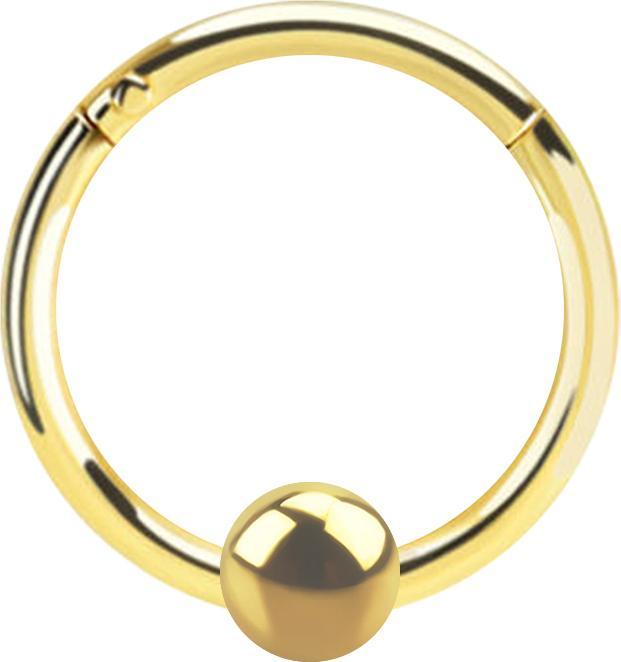 Star Piercing Micro Segmentring klappbar vergoldet mit Kugel (925 Sterlingsilber, ohne Messing)