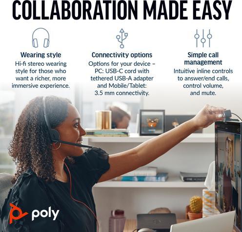 Produktbild Poly Blackwire 3225 (Kabelgebunden, USB-C)