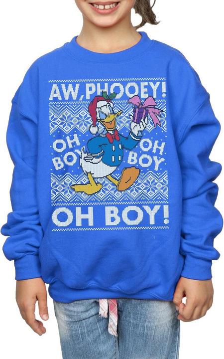 Actual product image Disney Girls Donald Duck Christmas Fair Isle Sweatshirt (152, 158)