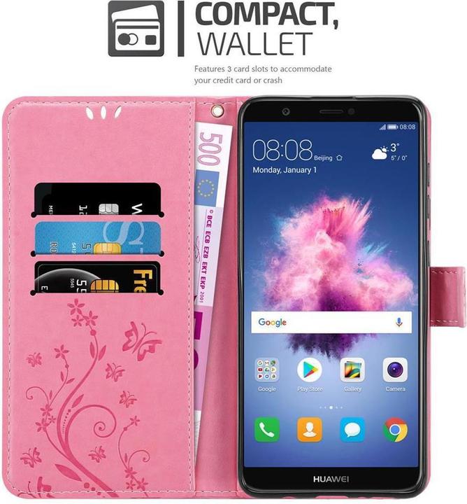 Productafbeelding Cadorabo Bloemen Boekomslag (Huawei Enjoy 7S, Huawei P Smart (2018))