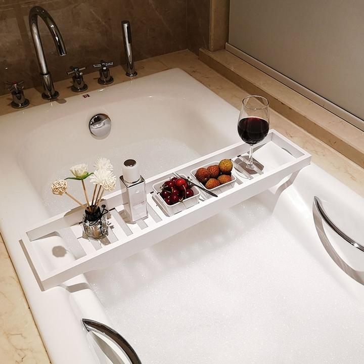 Actual product image König Design 70cm Bamboo Bath Shelf Bath Shelf Non-Slip Surface