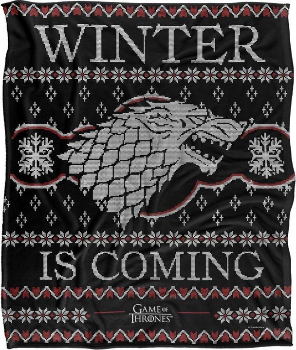 Actual product image Game of Thrones Winter Is Coming Fair Isle Blanket (152 x 127 cm)