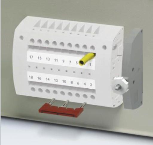 Actual product image Phoenix Contact 2 way bridge for 10mm terminal, red