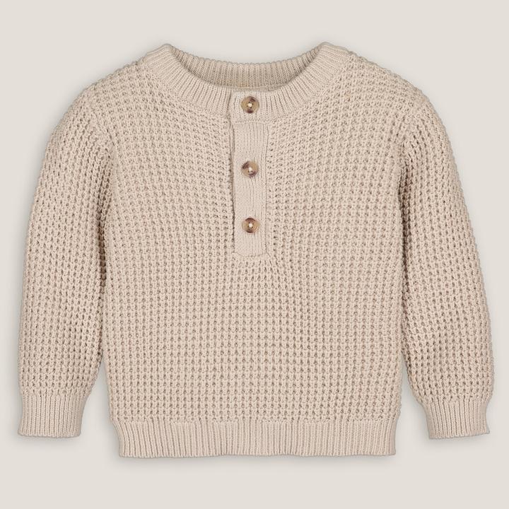 Produktbild La Redoute Collections Pullover mit Rundhals und Knopfleiste (110)