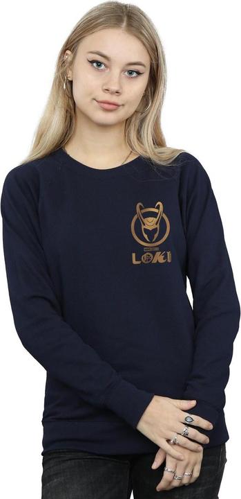 Actual product image Womens/Ladies Loki Horn Logo Faux Pocket Sweatshirt (L)