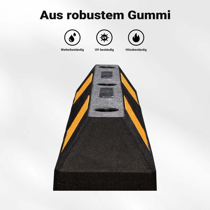 Immagine prodotto Wiltec Fermaruote 90x15x10cm 2x aiuto al parcheggio Protezione anticollisione in gomma Aiuto al parcheggio