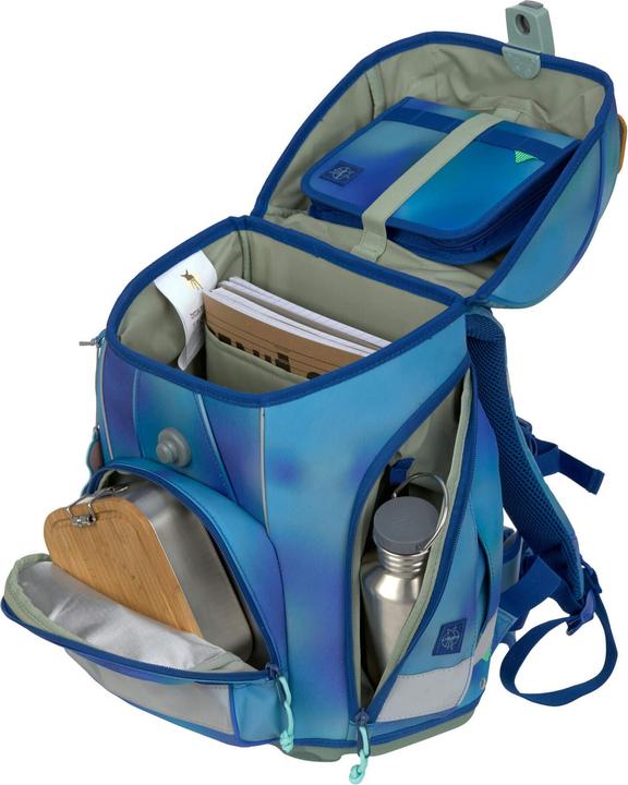 Image du produit Lässig Schulrucksack-Set Boxy, Grün / Blau (21 l)