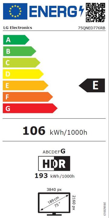 Energie-Label LG 75QNED776RB (75", QNED, 4K)