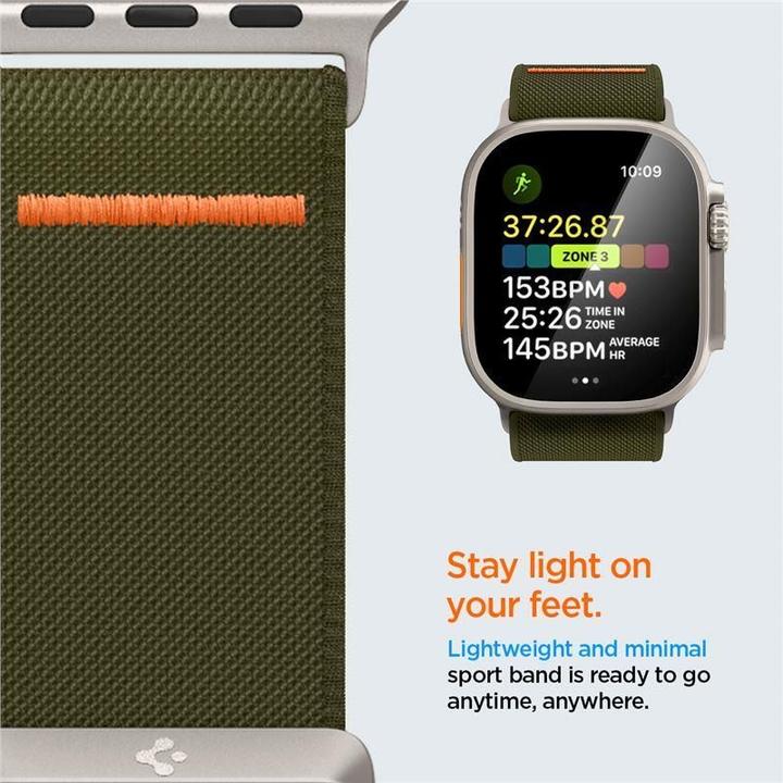 Immagine prodotto Spigen Fascia Fit Lite per Apple Watch Serie 42, 44, 45, 49 mm - kaki (42 mm, 44 mm, 45 mm, 49 mm, Nylon, Tessuto, Acciaio inossidabile)