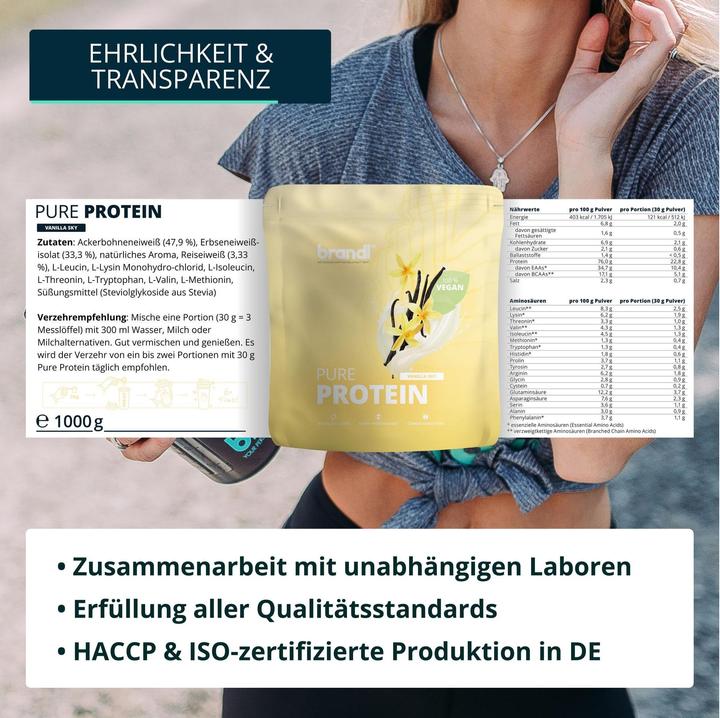 Produktbild Brandl Pure Protein Vegan (Vanille, 1 Stk., 1000 g)